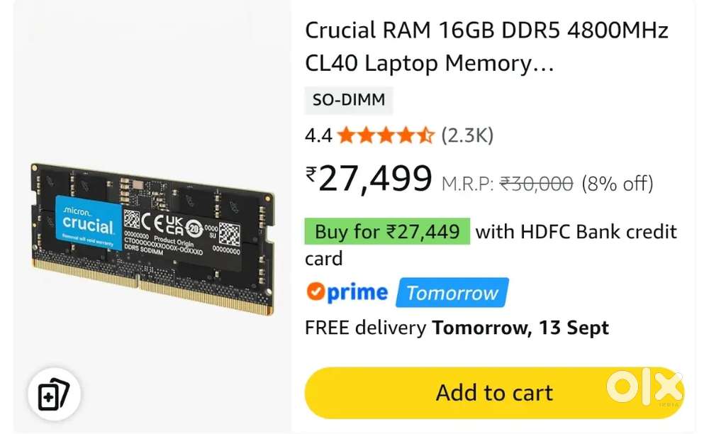 16GB DDR5 sodimm laptop ram