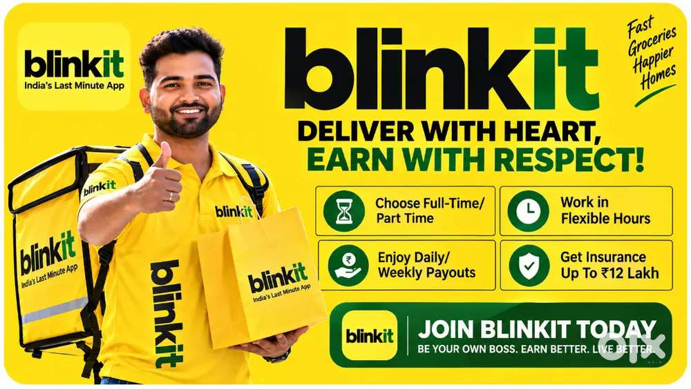 Blinkit Delivery Job Delivery boy part time Job Grocery Delivery Job