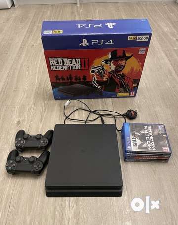  Sony PlayStation 4 500GB Console (Black) with Red Dead