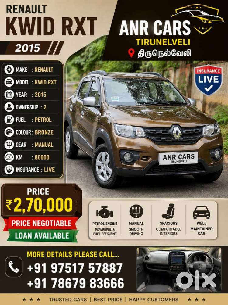 Renault Kwid Rxt, 2015, Petrol