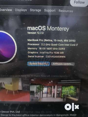 Mint condition MacBook pro 15 , i7 16gb/256gb unmatched price