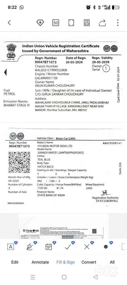 Hyundai Grand I10 Nios Sportz 1.2 Kappa Amt, 2024, Petrol