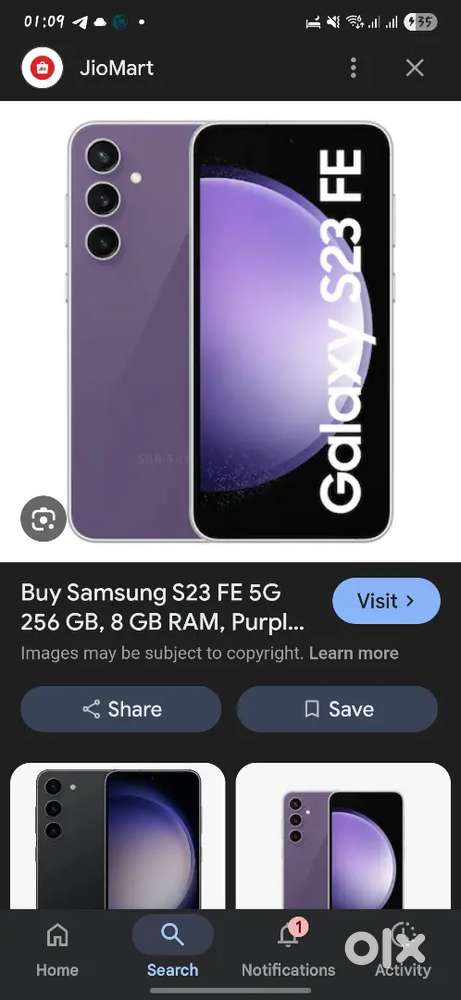 Samsung s23 fe 128gb best in condition purple color Mobile