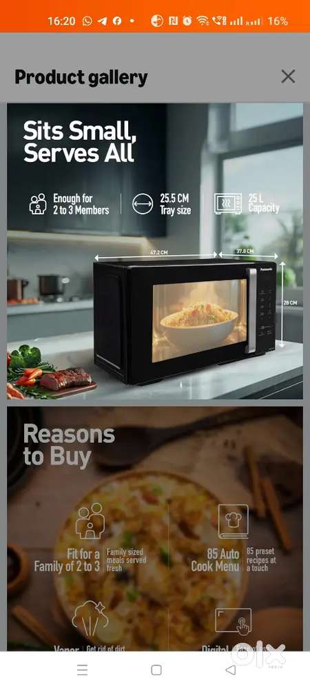 New 25L Panasonic NN-ST310QBFG solo microwave