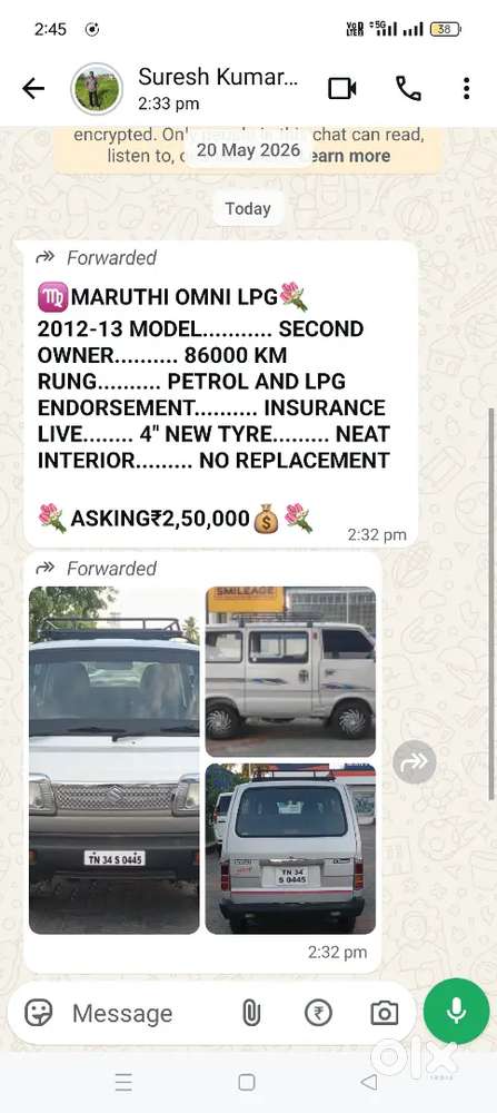 Maruti Suzuki Omni 2013 Petrol 86000 Km Driven Lpg.weth.petrol