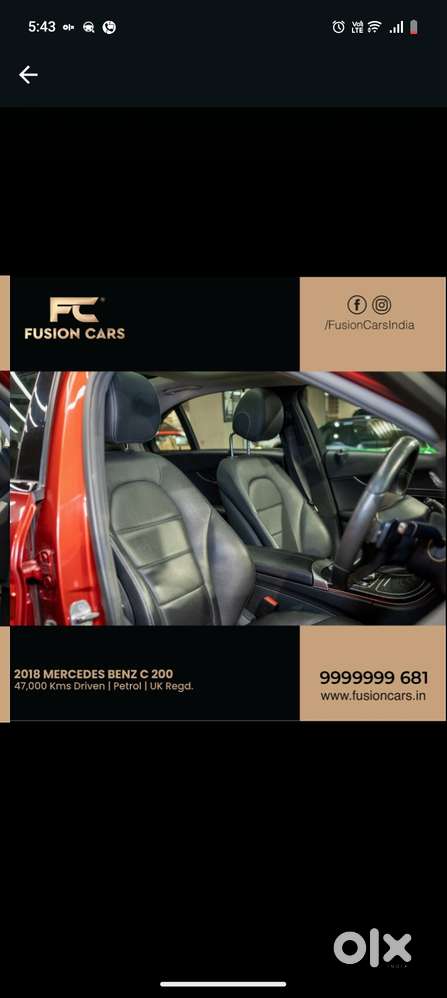 Mercedes-benz C-class C 200, 2018, Petrol