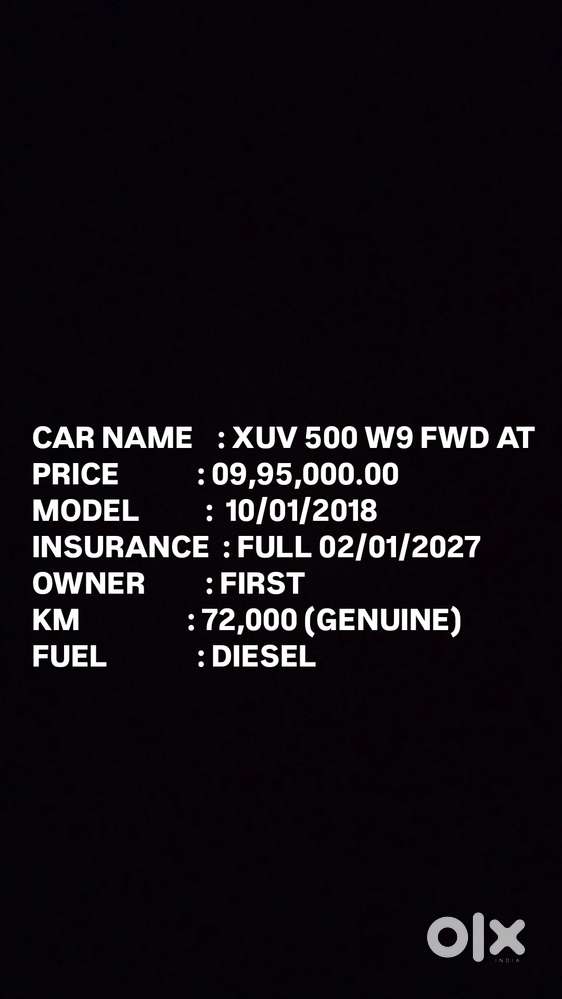 Mahindra Xuv500 At W9 2wd, 2018, Diesel