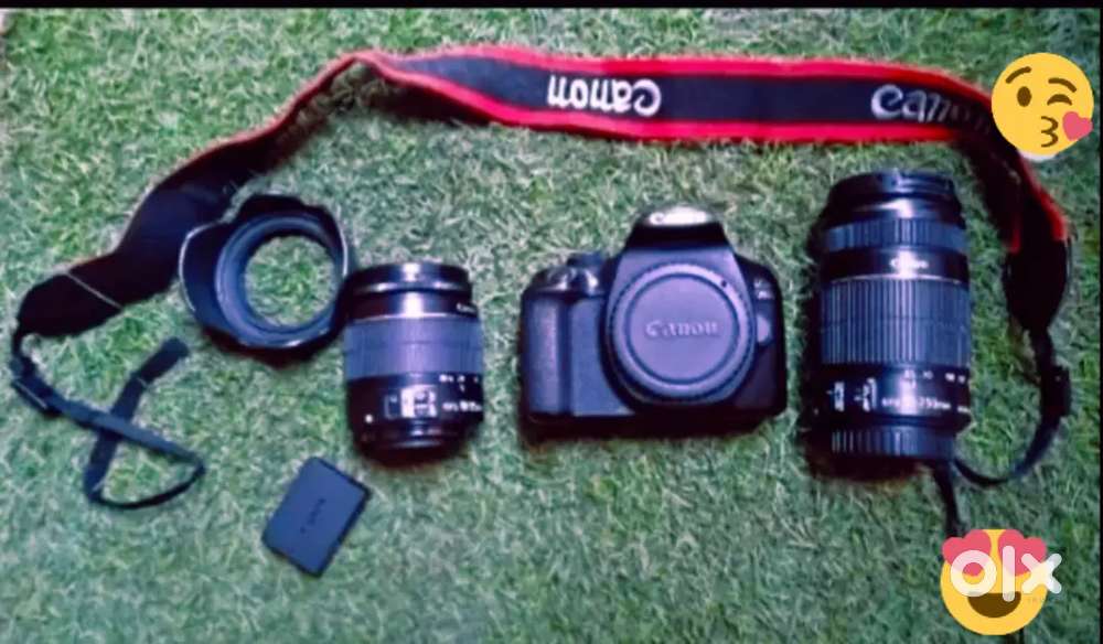 canon 1300d best price with double lens with bettry charger