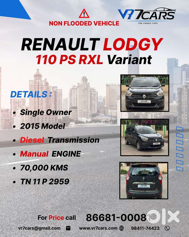 Renault Lodgy 110ps Rxl, 2015, Diesel