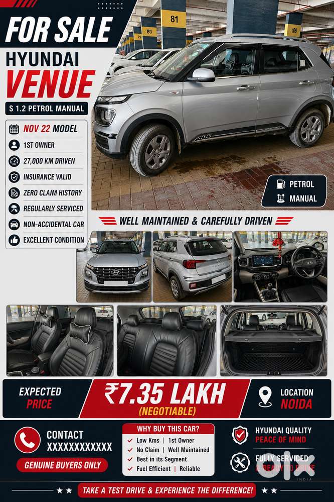 Hyundai Venue 2022 Petrol 27000 Km Driven