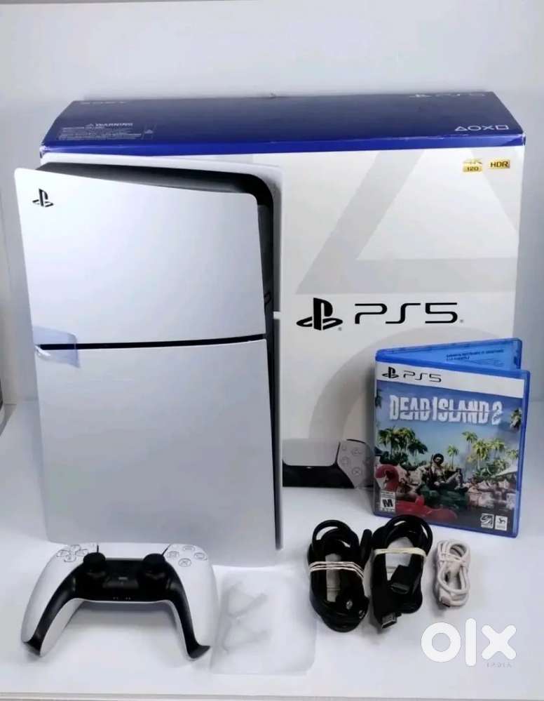 Playstation 5 Slim Disk Edition W Box, Controller, Cords, Books, & Gam ...