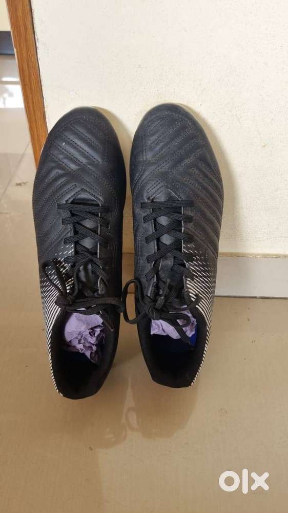 Men Football Soccer Shoes Agility 100 for Firm Ground Black Men