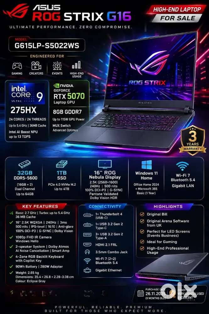 ROG STRIX - asus very lite used laptop for sale
