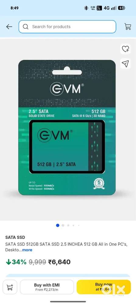 EVM Ssd 512gb