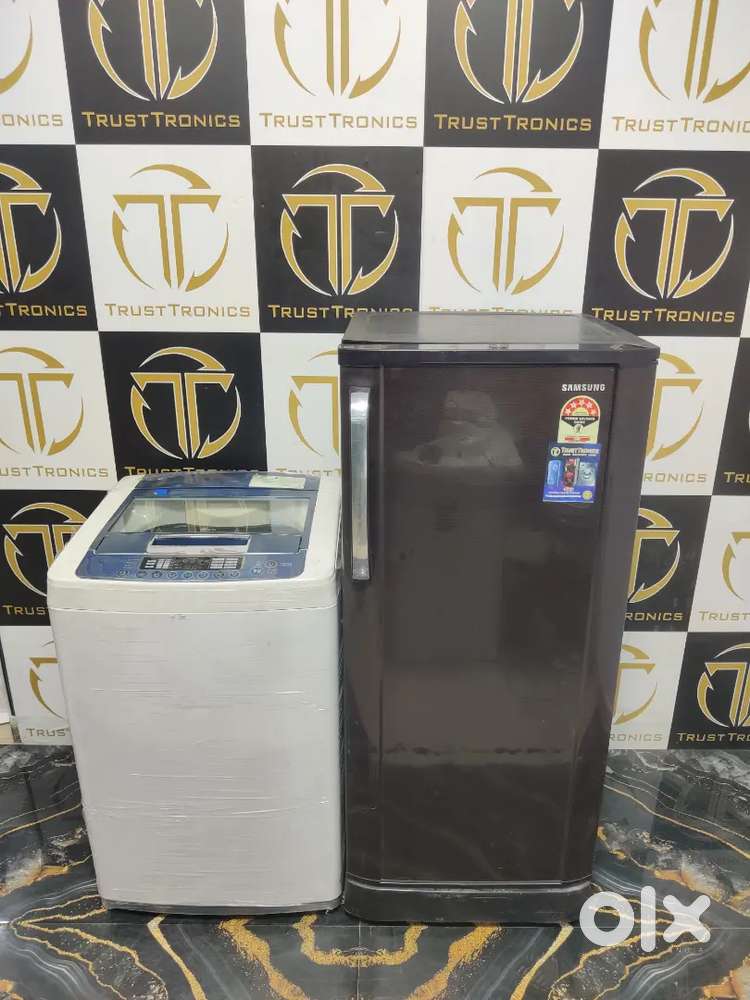 #102 Samsung Brown colour Single door fridge + LG Trubodrum top load