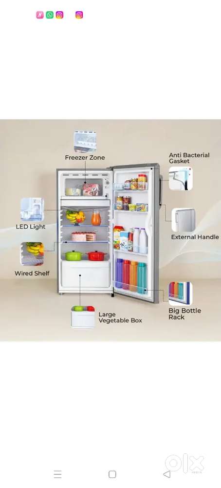 Single door. Haire 165 ltr fridge