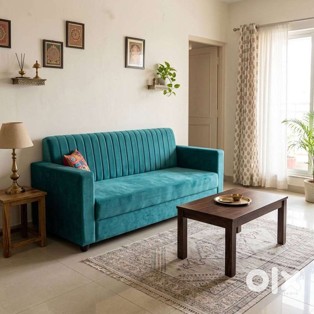 Green 3 seater sofa on rent
