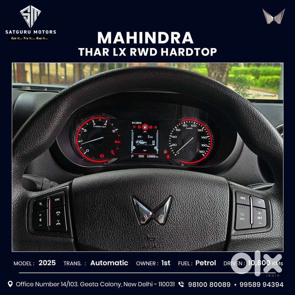 Mahindra Thar 2.0 Lx Hard Top Petrol At 4 Rwd, 2025, Petrol