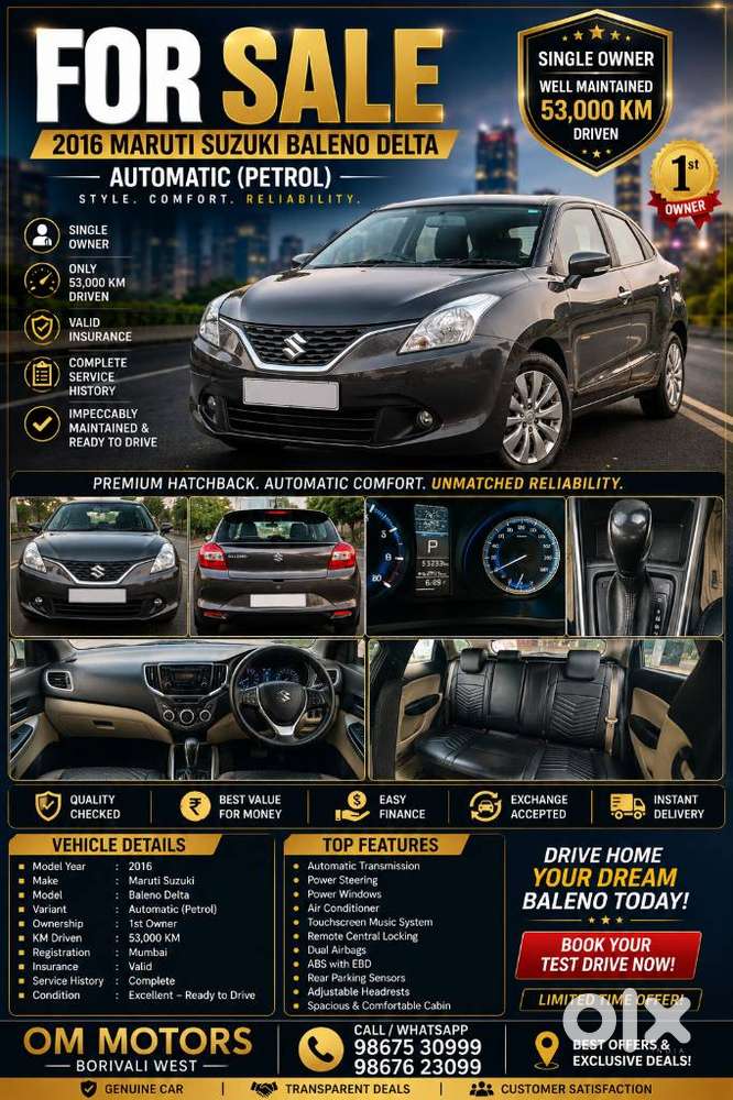 Maruti Suzuki Baleno 1.2 Cvt Delta, 2016, Petrol