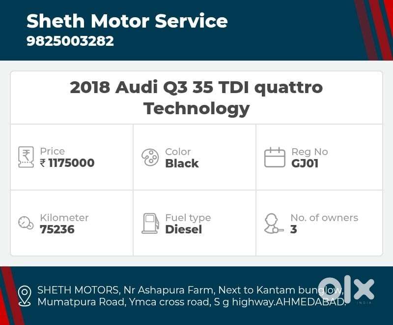 Audi Q3 2.0 35 Tdi Quattro Technology, 2018, Diesel