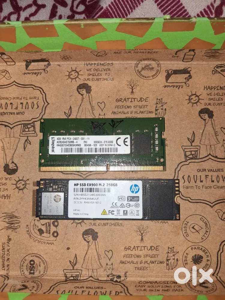 Hp ssd  nvme 250gb and 4gb ram both for 5000
