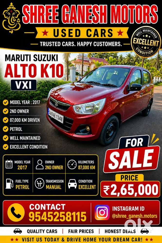 Maruti Suzuki Alto K10 2017 Petrol 87000 Km Driven