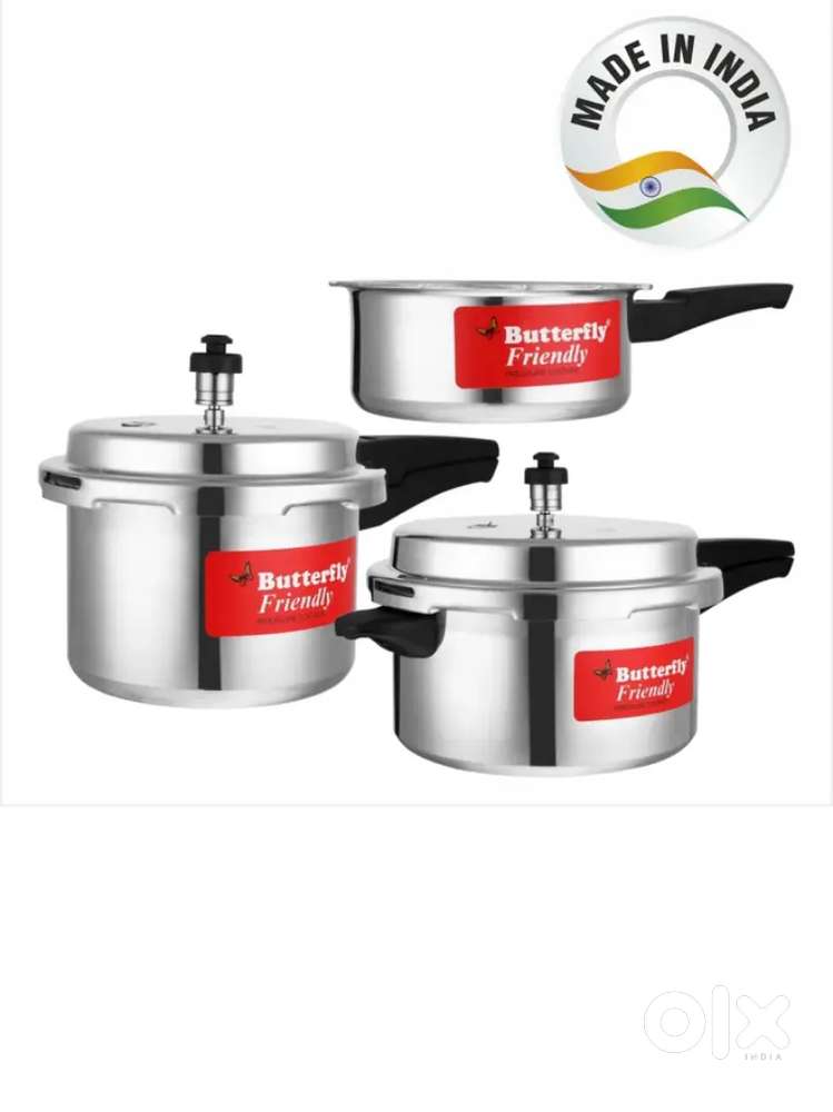 Butterfly friendly aluminium pressure cooker 2,3,5, Litre combo pack