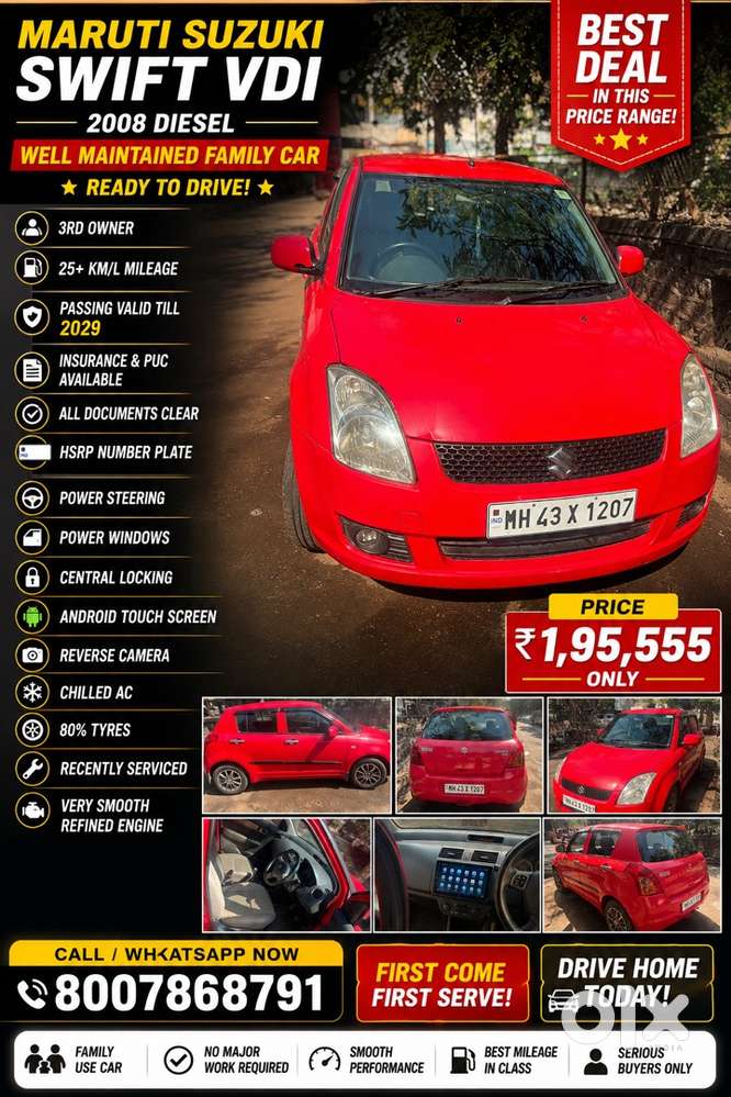 Maruti Swift Vdi Diesel 2009/2029 Well Maintained 25+milage