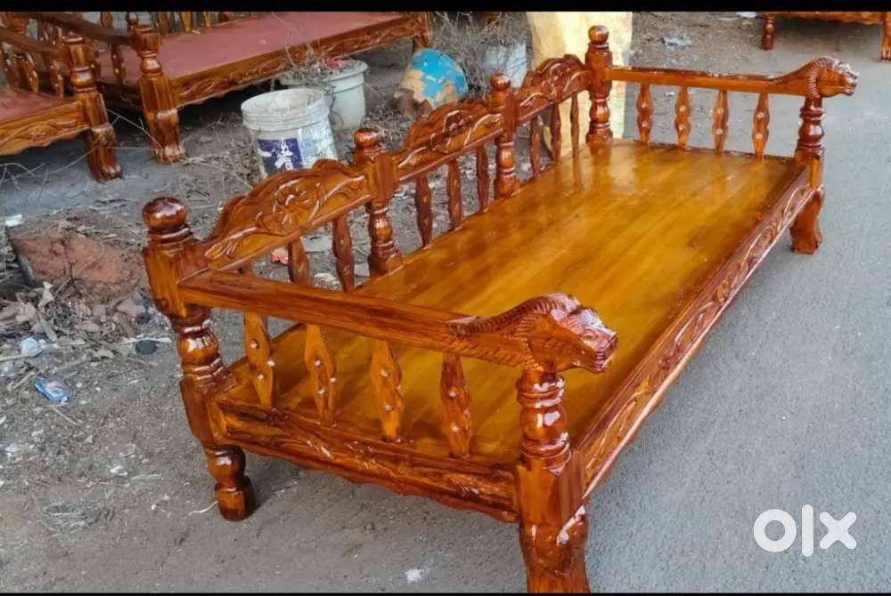 NEW BALASA NO.1TEAK HAND DIWAN COT