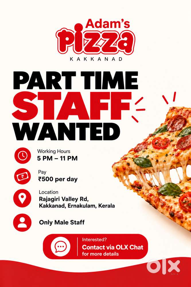 Part-Time Pizza Shop Staff - Other Jobs in Info Park Industrial Area ...