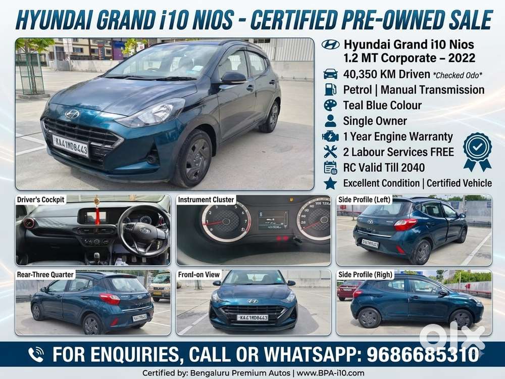 Hyundai Grand I10 Nios Corporate Edition 1.2 Vtvt, 2022, Petrol