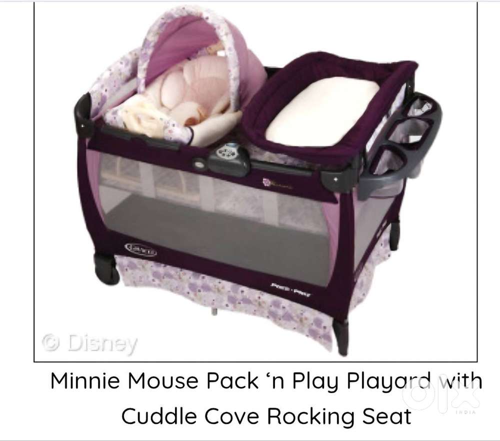 CRIB or cradle - with baby bed, rocking seat & diaper changing station