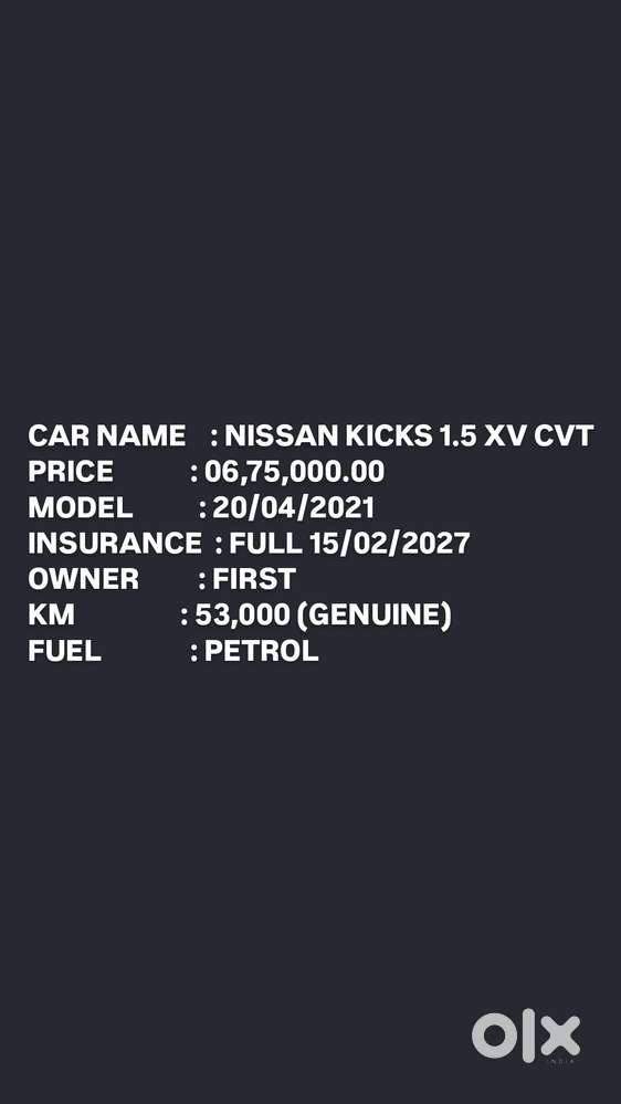 Nissan Kicks 1.3 Xv Cvt Petrol, 2021, Petrol