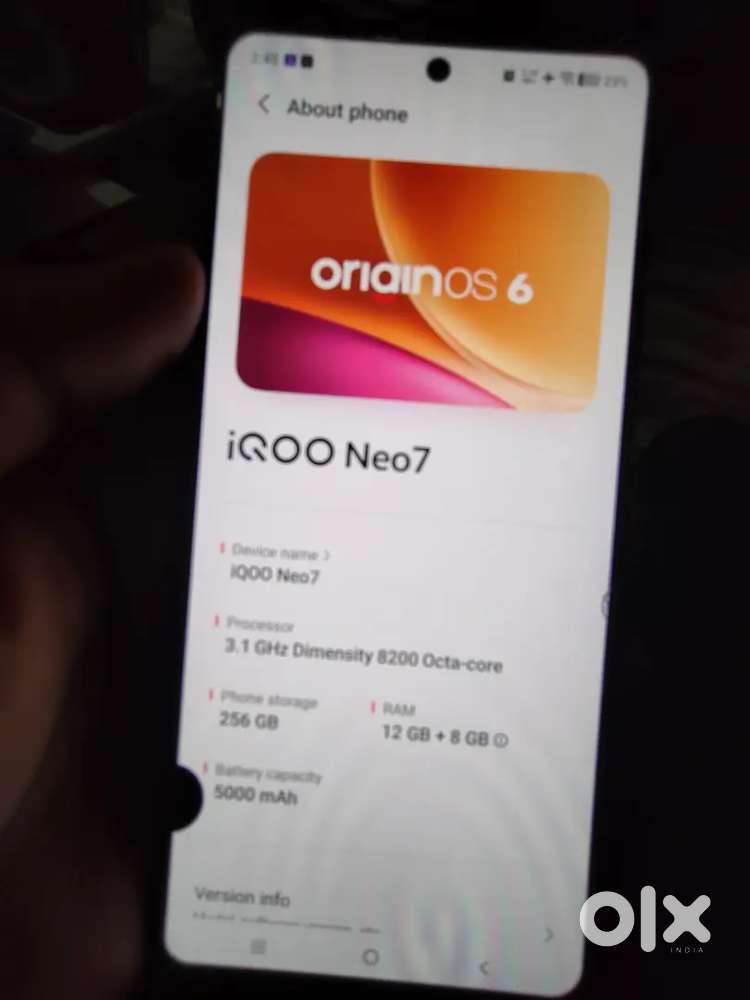 iQOO Neo 7 12/256 One small dot on screen and one small dent at corner