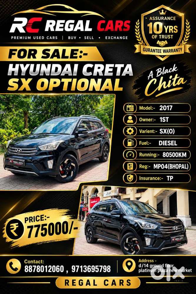 Hyundai Creta 1.6 Sx (o), 2017, Diesel