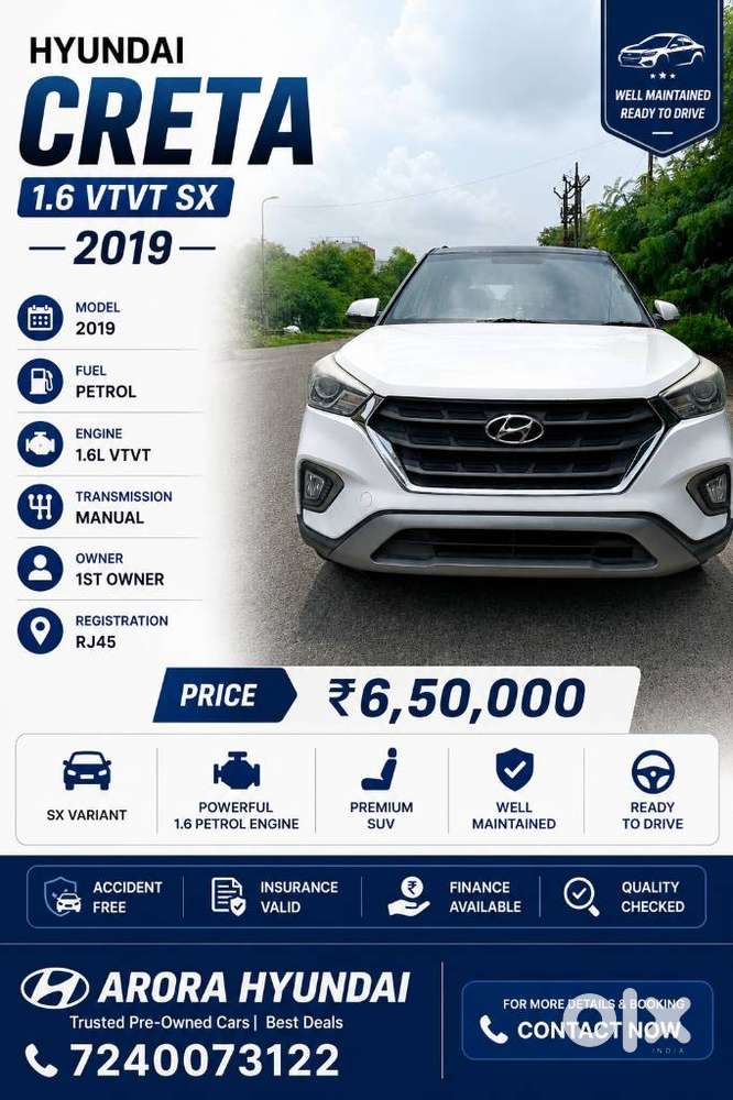 Hyundai Creta 1.6 Vtvt At Sx Plus, 2019, Petrol