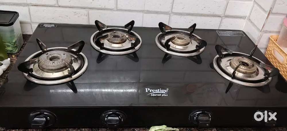 Prestige Marvel Plus Glass Manual Gas Stove (4 Burners)