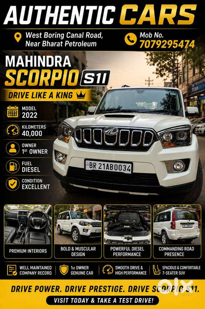 Mahindra Scorpio S11 Mt 7s, 2022, Diesel