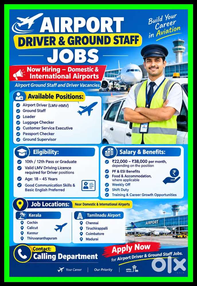 Job Opportunities Available &ndash; Driver & Ground Staff