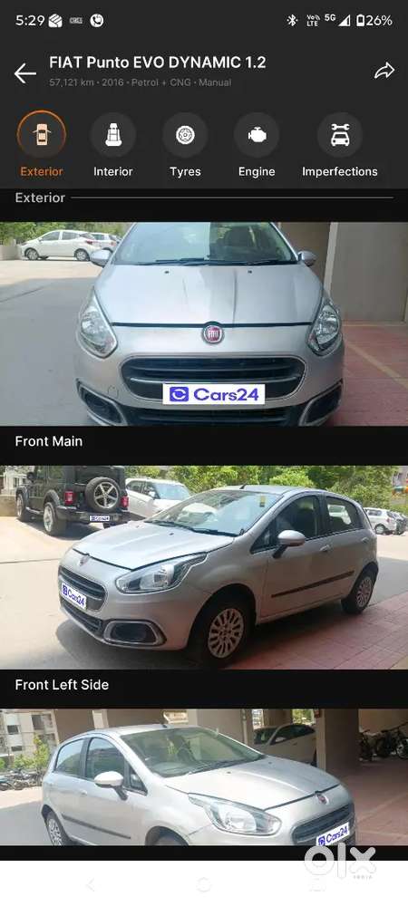 Fiat Punto Evo 2016 Cng & Hybrids 56000 Km Driven