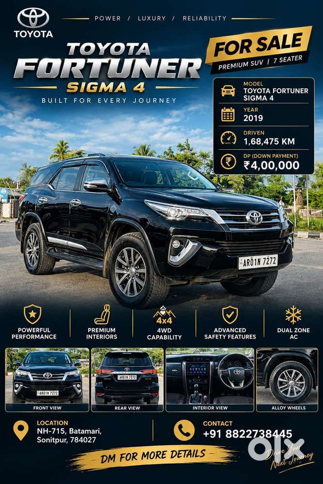 Toyota Fortuner Sigma 4 At Diesel, 2019, Diesel