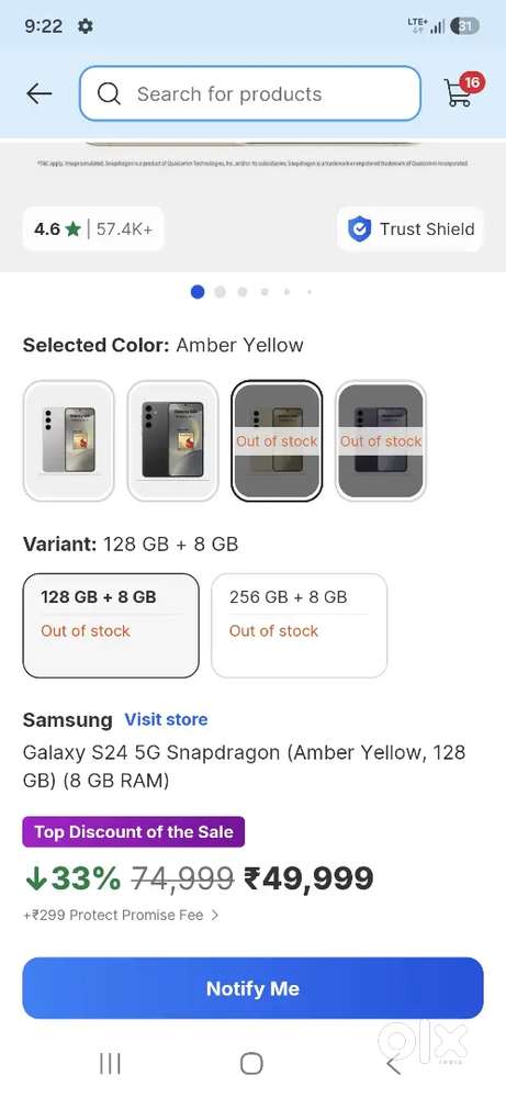 Samsung s24 neat condition. Less used. No single scratch