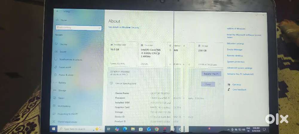 Supercondition HP laptop only display battery problem 16GB Ram