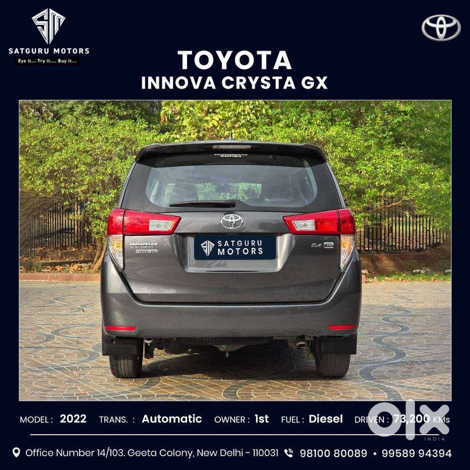 Toyota Innova Crysta 2.8 Gx At 7 Str, 2022, Diesel