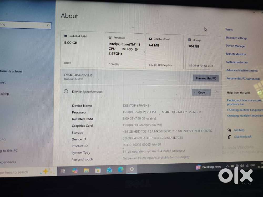 Upgraded Dell 15 Laptop  Core i5  8GB RAM  Fast 704GB SSD