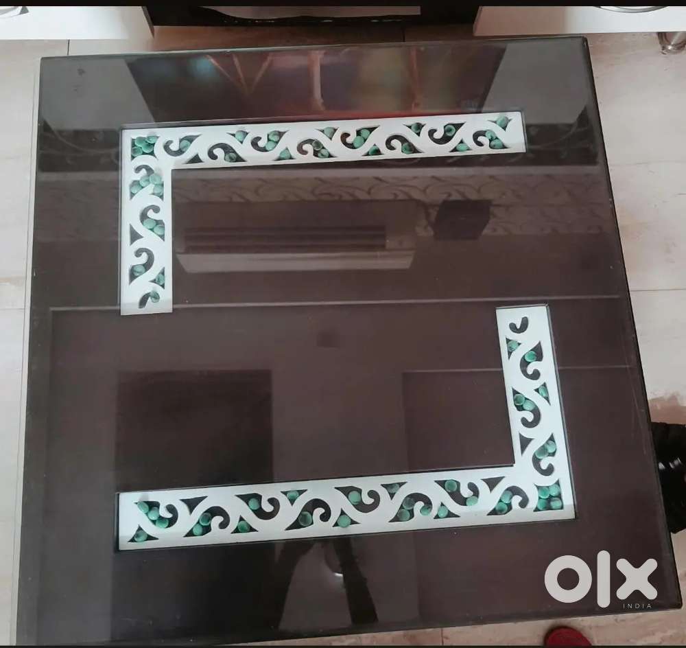 Designer Wooden Centre Table with glass top