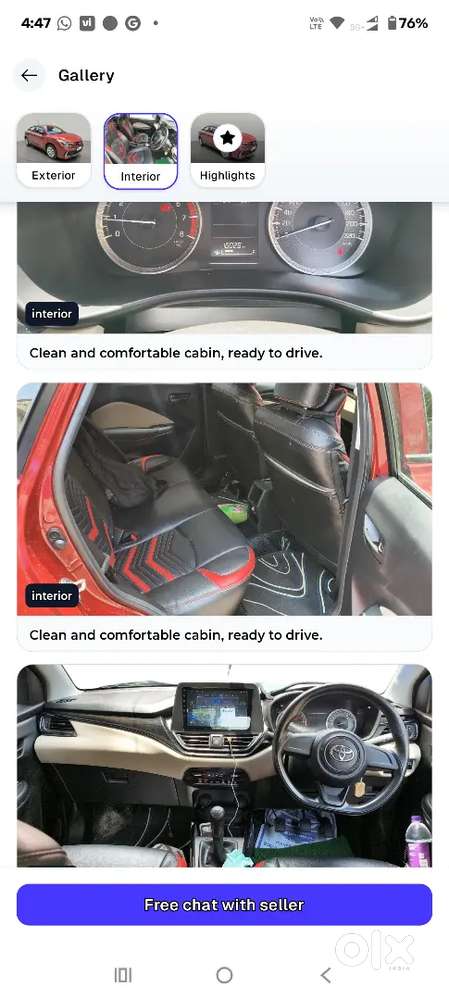 Toyota Glanza 1.2 E 2023 With Less Kms Ran