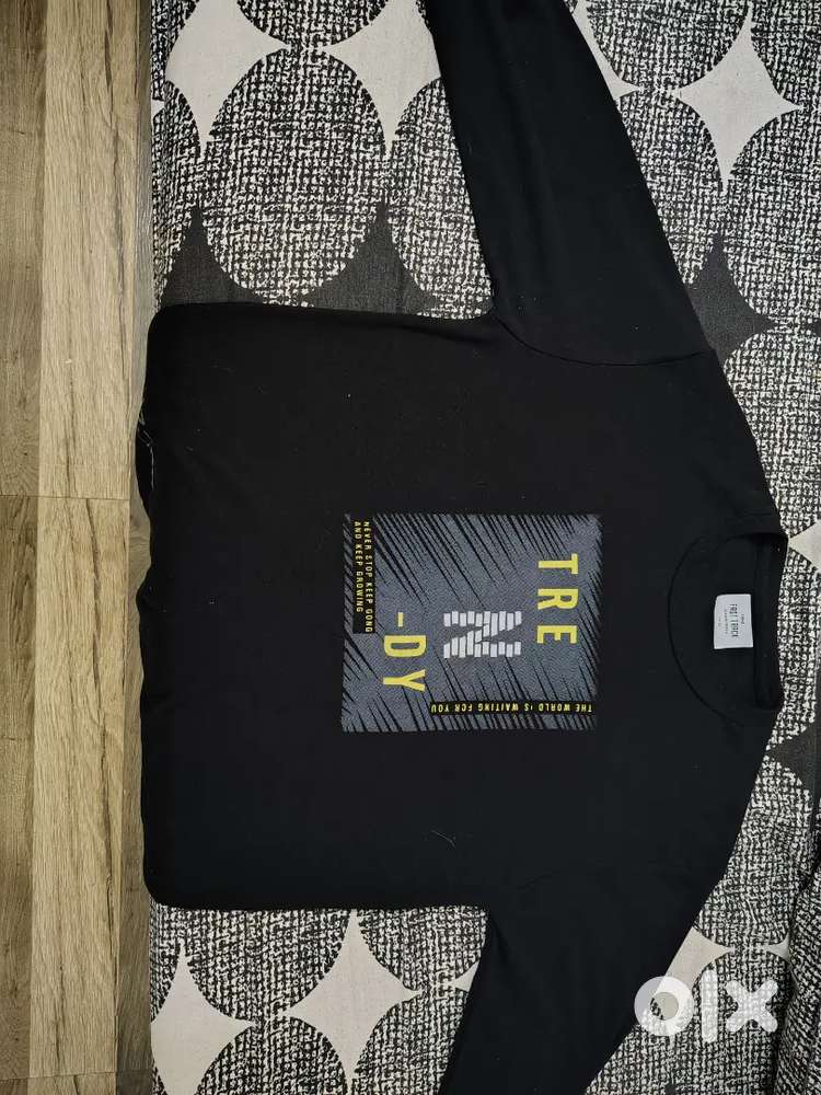 Grey Formal Pant & Black Full sleeve T-Shirt