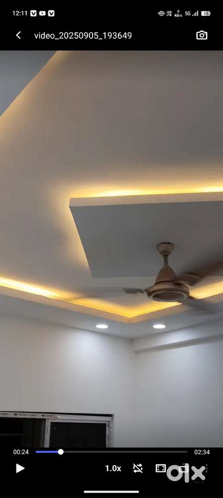 New Unused flat with fully false ceiling, 1km from City centre