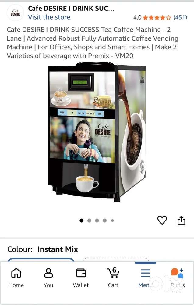 Tea & Cofee Premix Vending Machine